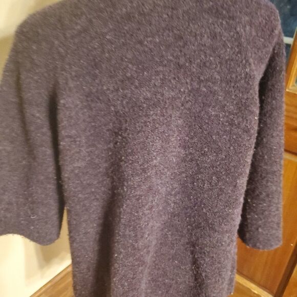 Eileen Fisher purple snap up wool sweater - Picture 5 of 5